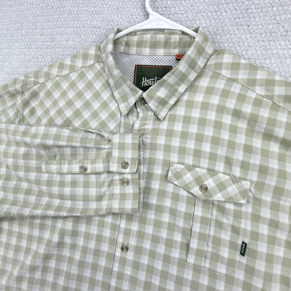 Howler Bros Matagorda Shirt Men's XXL Green Plaid Long Sleeve Fishing UPF 35